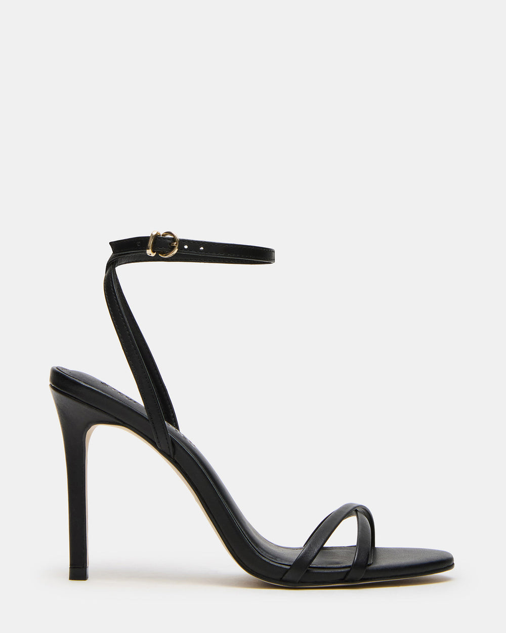 JYPSEY Black Leather Strappy Stiletto Women's Heel