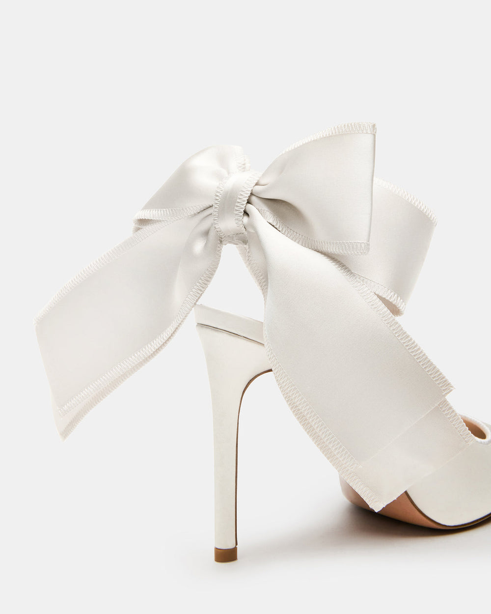 TEACUP Ivory Satin Women's Pointed-Toe Slingback Heel