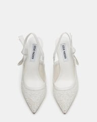 BRI White Lace Slingback Pump Women's Heel