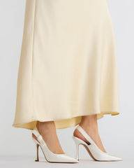 BRI White Satin Slingback Pump Women's Heel