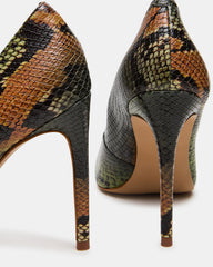 NOIR Green Snake Pointed-Toe Stiletto Pump Women's Heels