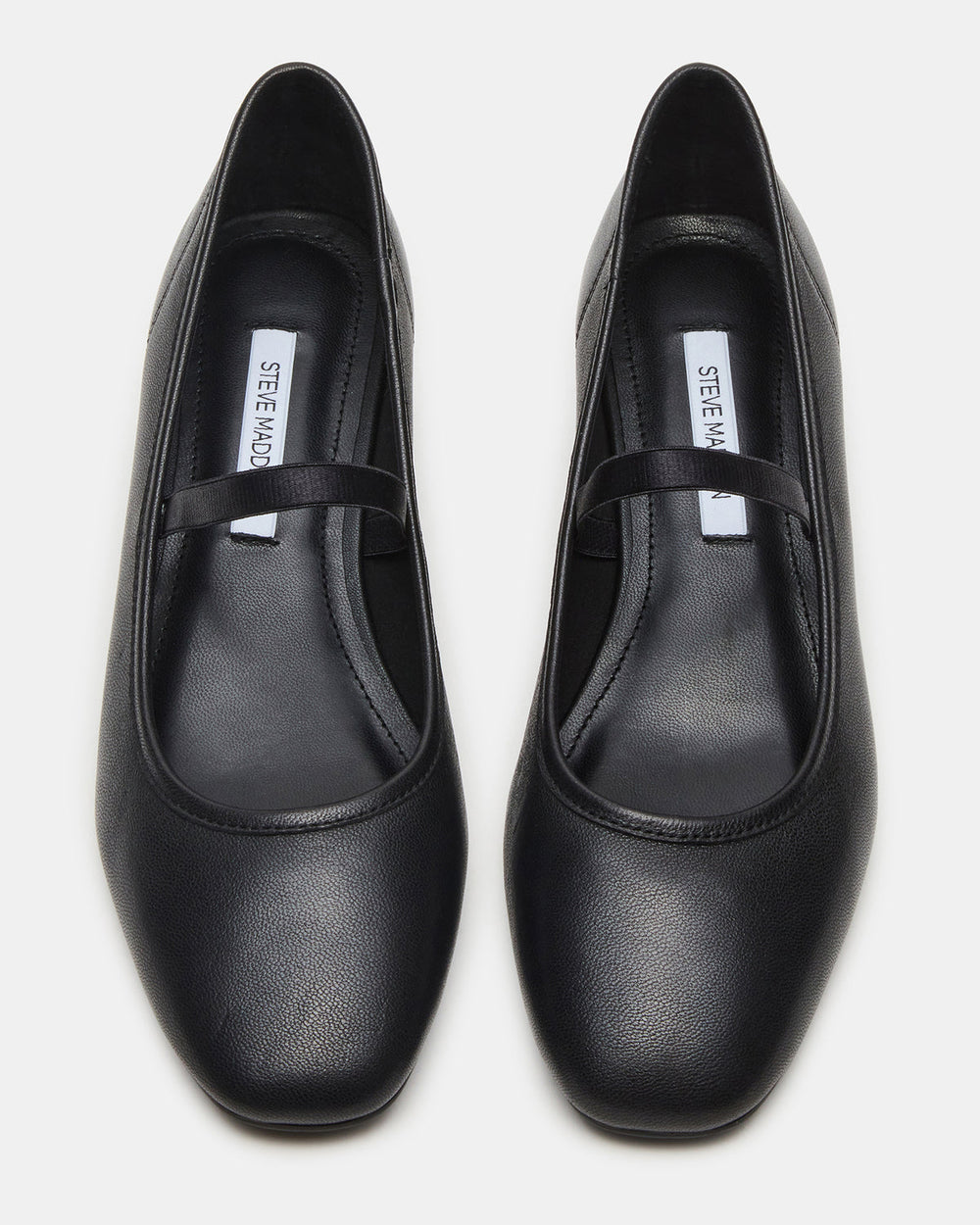 MURAL Black Leather Mary Jane Block Heel Square-Toe Women's Heel