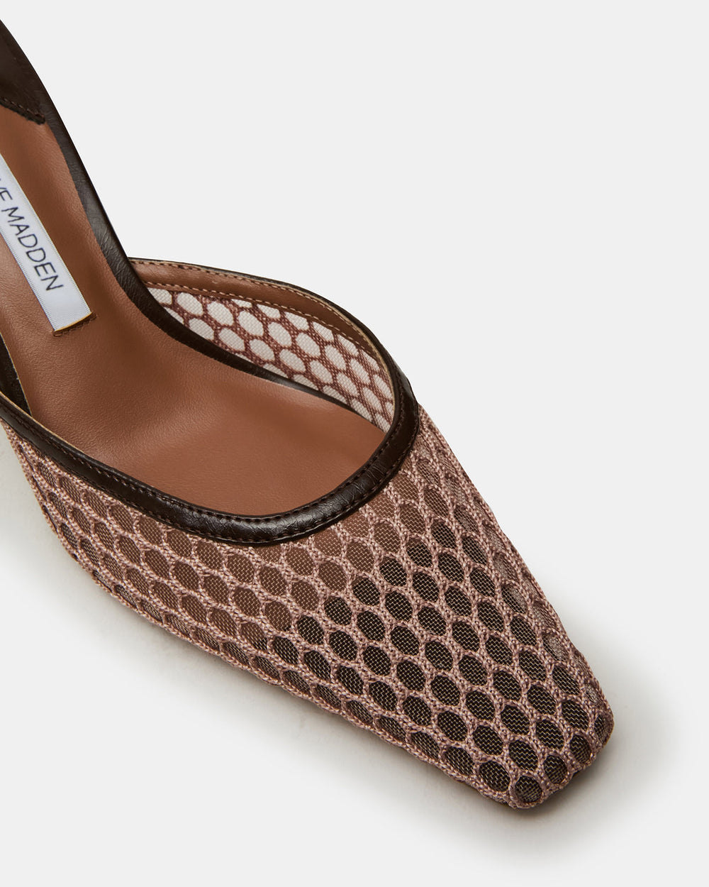 ALYSE Mocha Mesh Square-Toe Mule Women's Kitten Heel
