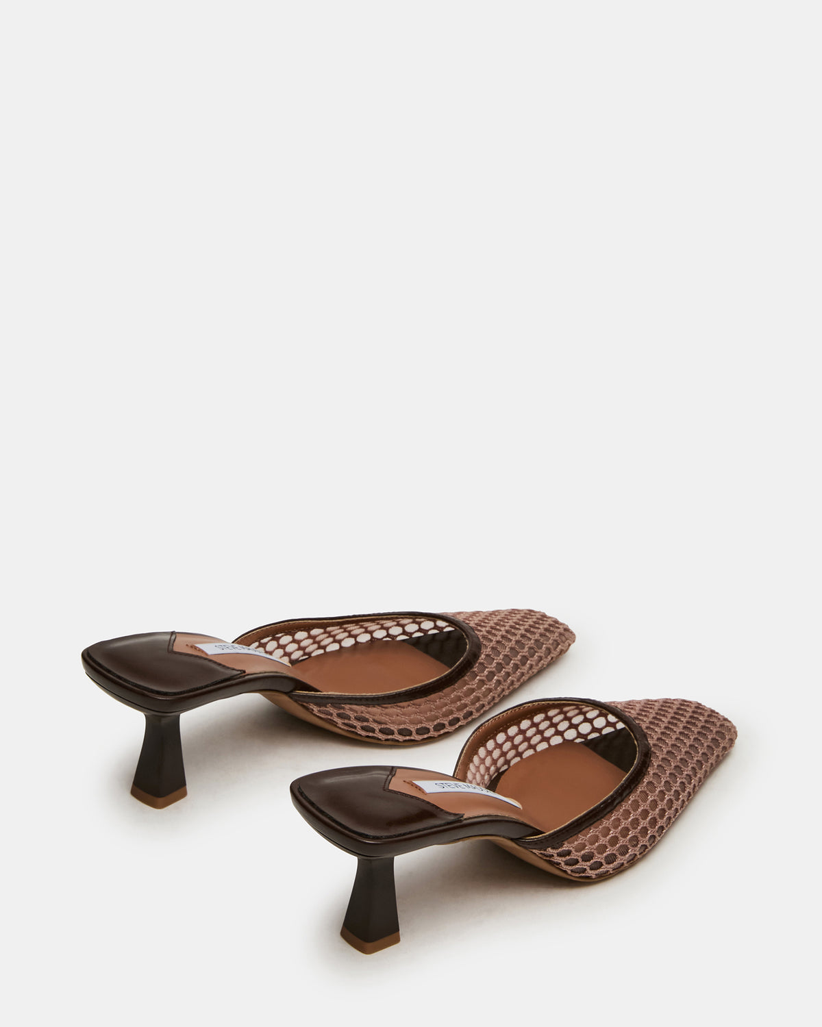 ALYSE Mocha Mesh Square-Toe Mule Women's Kitten Heel