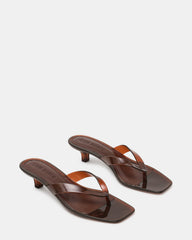TRACIE Jelly Dark Brown Thong Strap Women's Kitten Heel