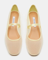 MURAL Butter Yellow Mary Jane Block Heel Square-Toe Women's Heel