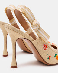 BRI Raffia Fruit Multi Slingback Pump Women's Heel