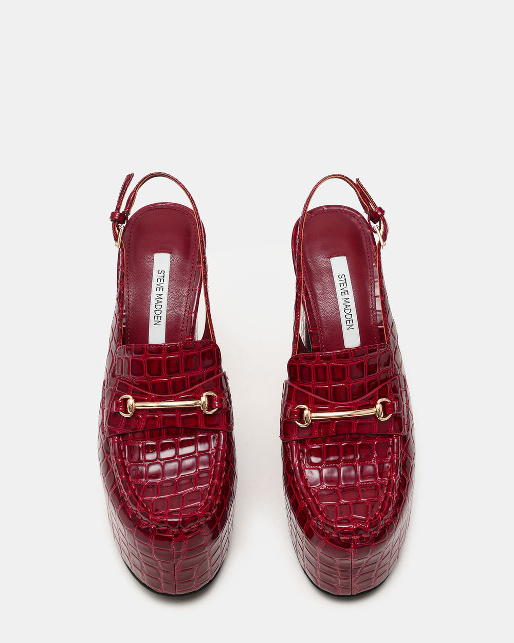 QUINN Red Crocodile Platform Slingback Women's Heel