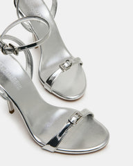 FOXX Silver Strappy Stiletto Open-Toe Women's Heel