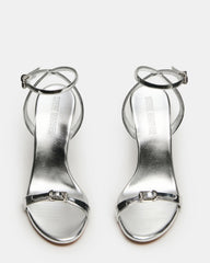 FOXX Silver Strappy Stiletto Open-Toe Women's Heel