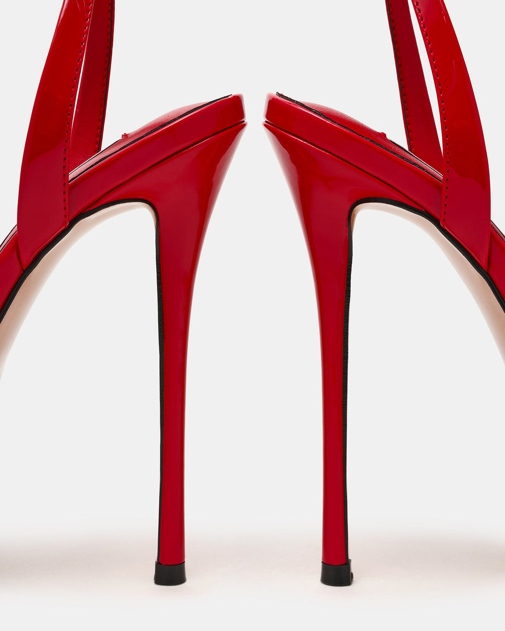 JEZZICA Red Patent Platform Stiletto Ankle Strap Women's Heel