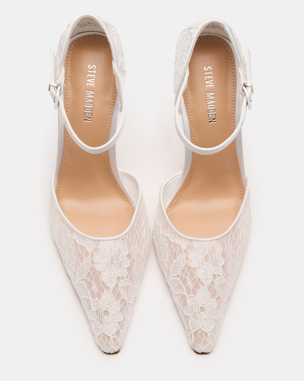 AVANT White Lace Pointed-Toe Stiletto Pump Women's Heel
