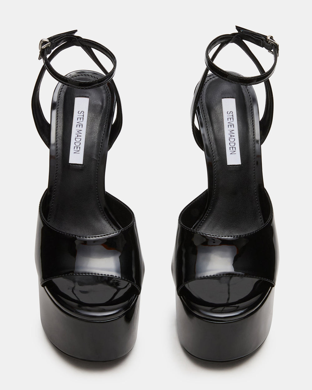 OLYSSIA Black Platform Stiletto Ankle Strap Women's Heel