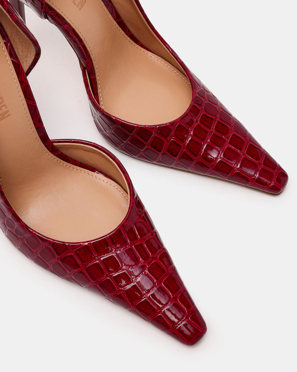 ELEGANT Red Crocodile Pointed-Toe Stiletto Pump Women's Heel