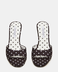 KENDRIX Black/White Mule Stiletto Women's Heel