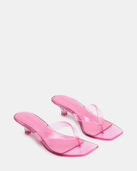 TRACIE Jelly Pink Thong Strap Women's Kitten Heel