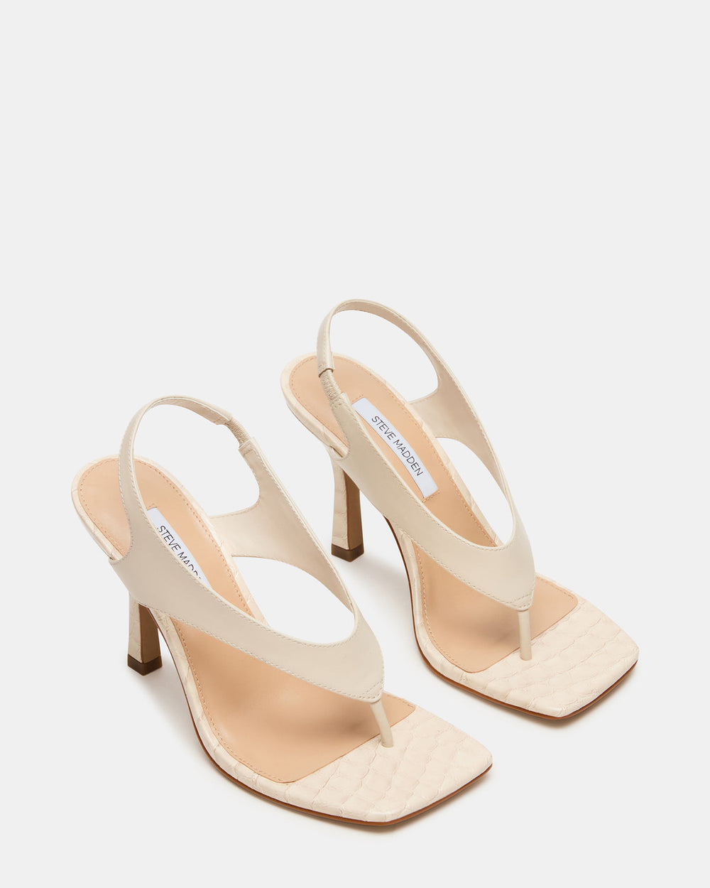 IMPROV Bone Leather Square-Toe Thong Slingback Women's Heel