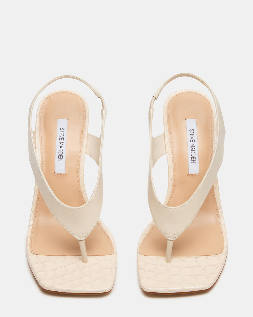 IMPROV Bone Leather Square-Toe Thong Slingback Women's Heel