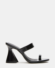 RENIE Black Women's Open Toe Mule Heel