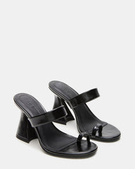 RENIE Black Women's Open Toe Mule Heel