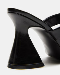 RENIE Black Women's Open Toe Mule Heel