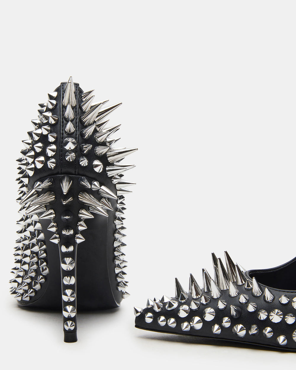 NOIR Black Stud Pointed-Toe Stiletto Pump Women's Heels