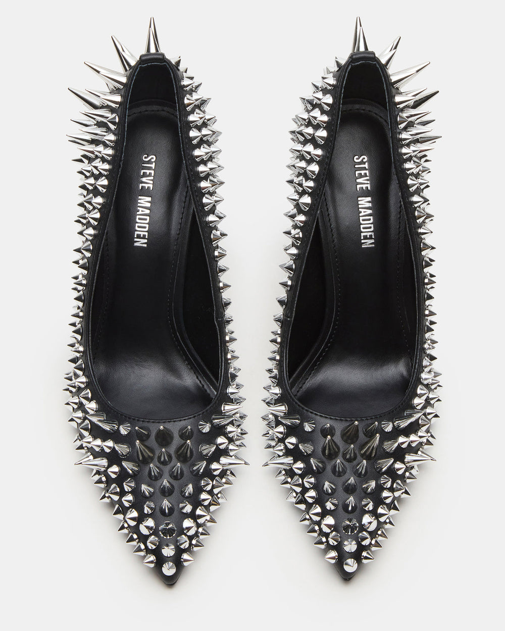 NOIR Black Stud Pointed-Toe Stiletto Pump Women's Heels