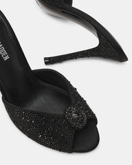 PRIYA Black Rhinestones Mule Women's Heel