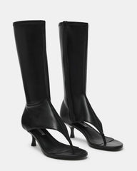 RELENTLESS Black Thong Open-Toe Boot Shaft Women's Heel
