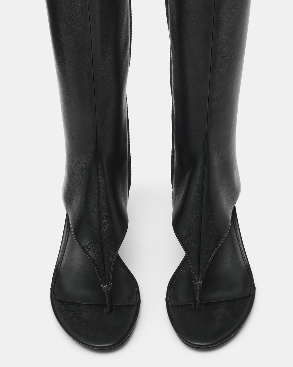 RELENTLESS Black Thong Open-Toe Boot Shaft Women's Heel