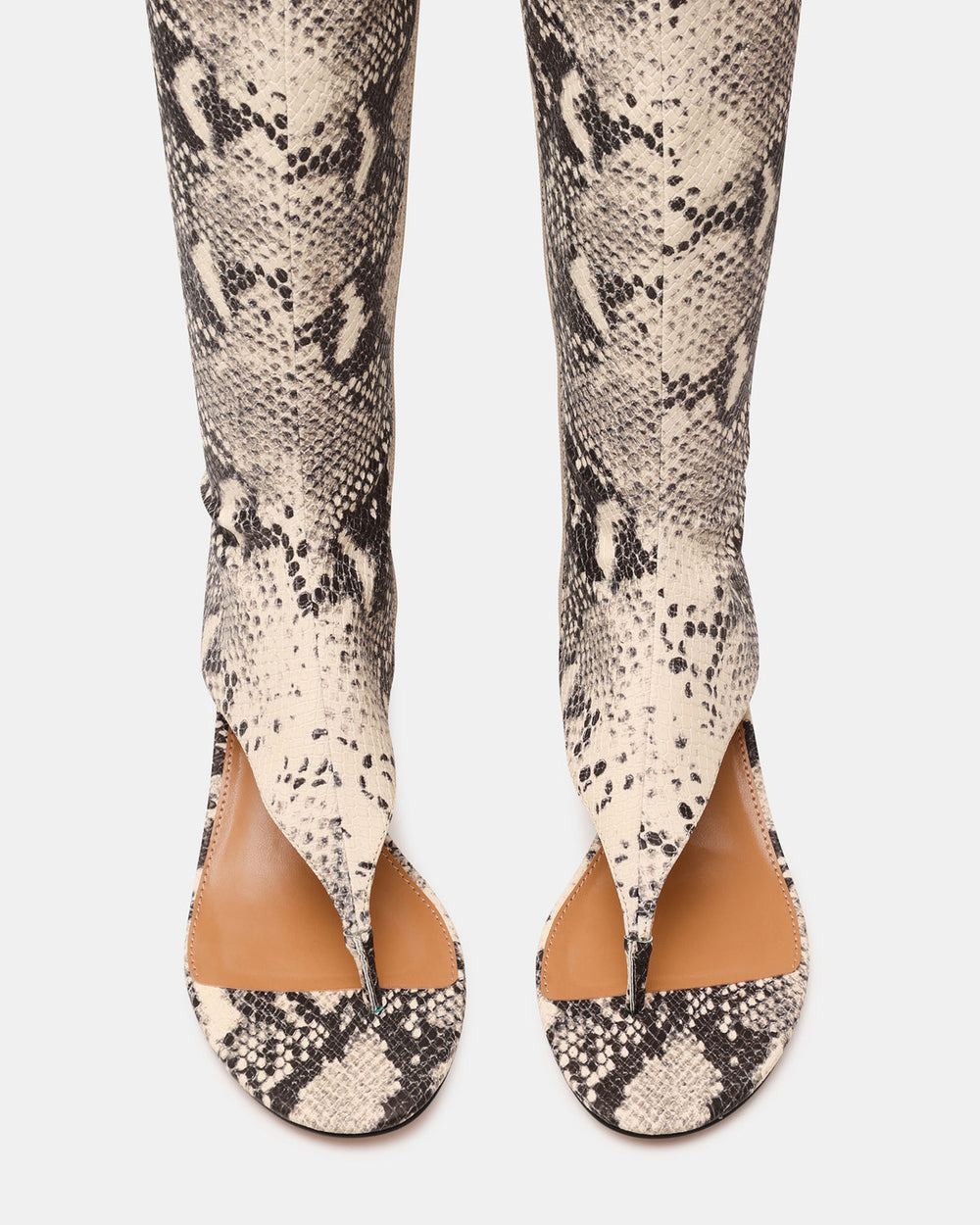 RELENTLESS Snake Thong Open-Toe Boot Shaft Women's Heel