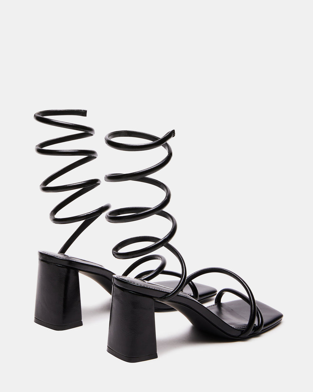 LOPEZ Black Women's Square Toe Strappy Heel