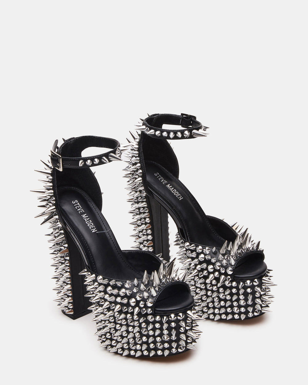 PUNK Black Platform Moto Block Heel Women's Heel