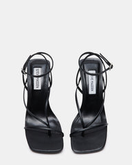 ANNIE Black Women's Strappy Square Toe Heel