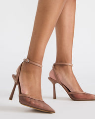 ALLIANCE Mesh Mocha Pointed-Toe Pump Women's Heel