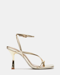 ANNIE Champagne Women's Strappy Square Toe Heel