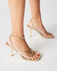 ANNIE Champagne Women's Strappy Square Toe Heel