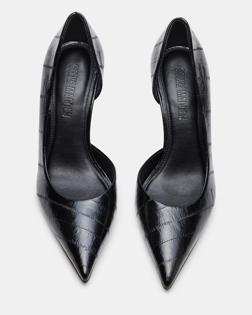 NULA Black Eel Pointed-Toe Stiletto Pump Women's Heel