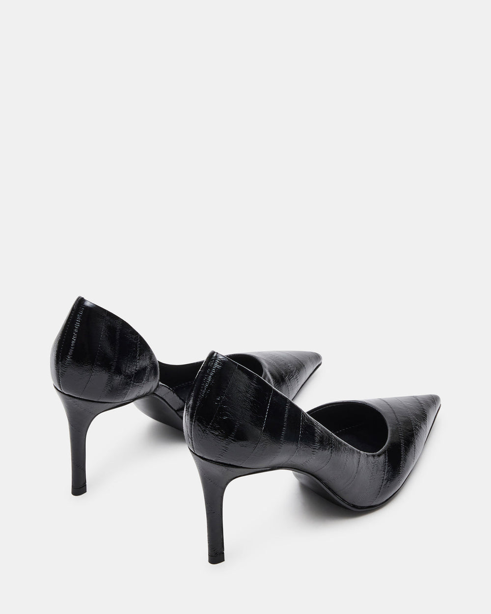 NULA Black Eel Pointed-Toe Stiletto Pump Women's Heel