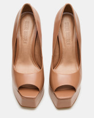 IVES Blush Box Leather Platform Square-Toe Stiletto Women's Heel