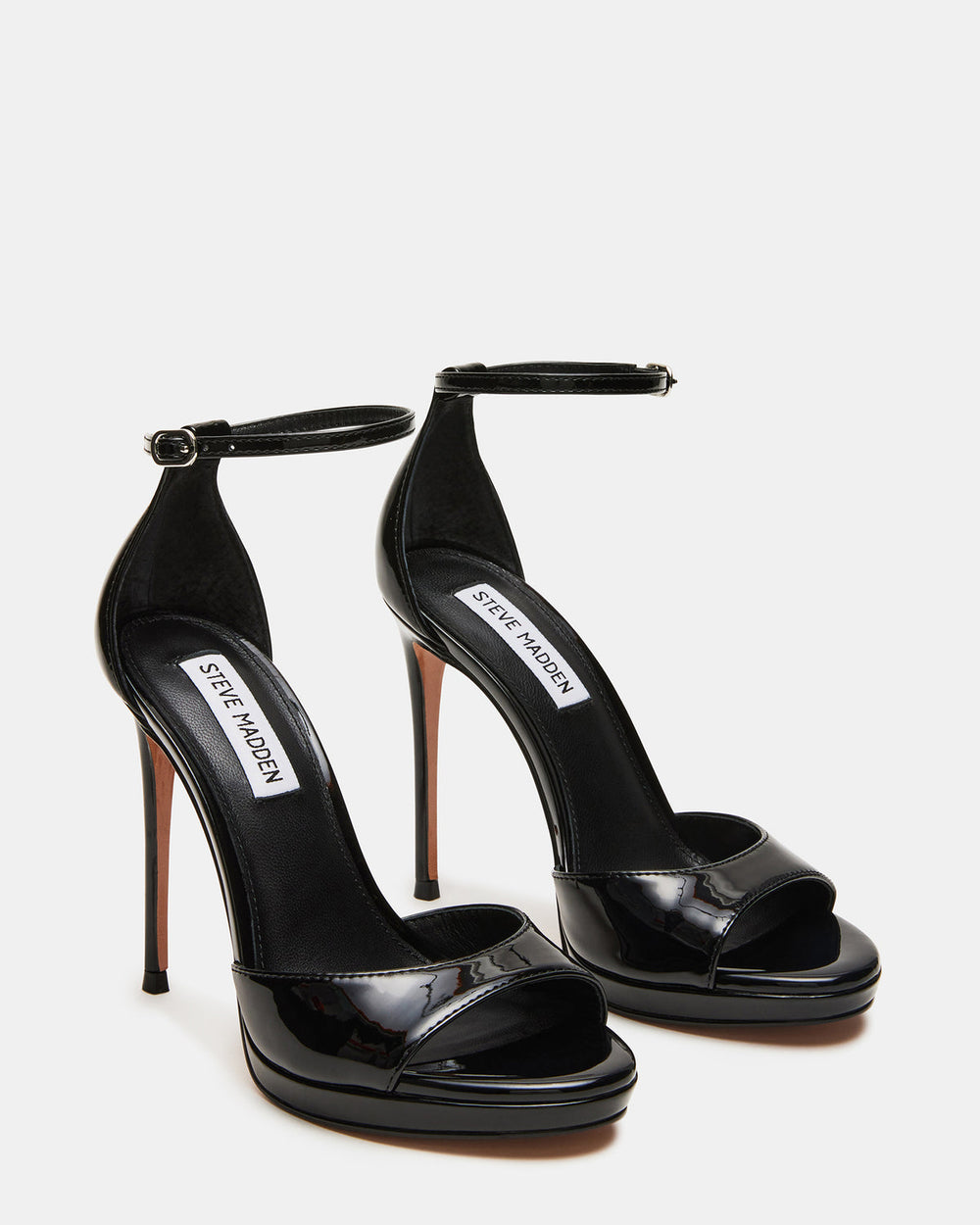 WILEY Black Patent Women's Open Toe Stiletto Heel