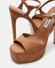 COLOGNE Tan Nubuck Platform Stiletto Women's Heel