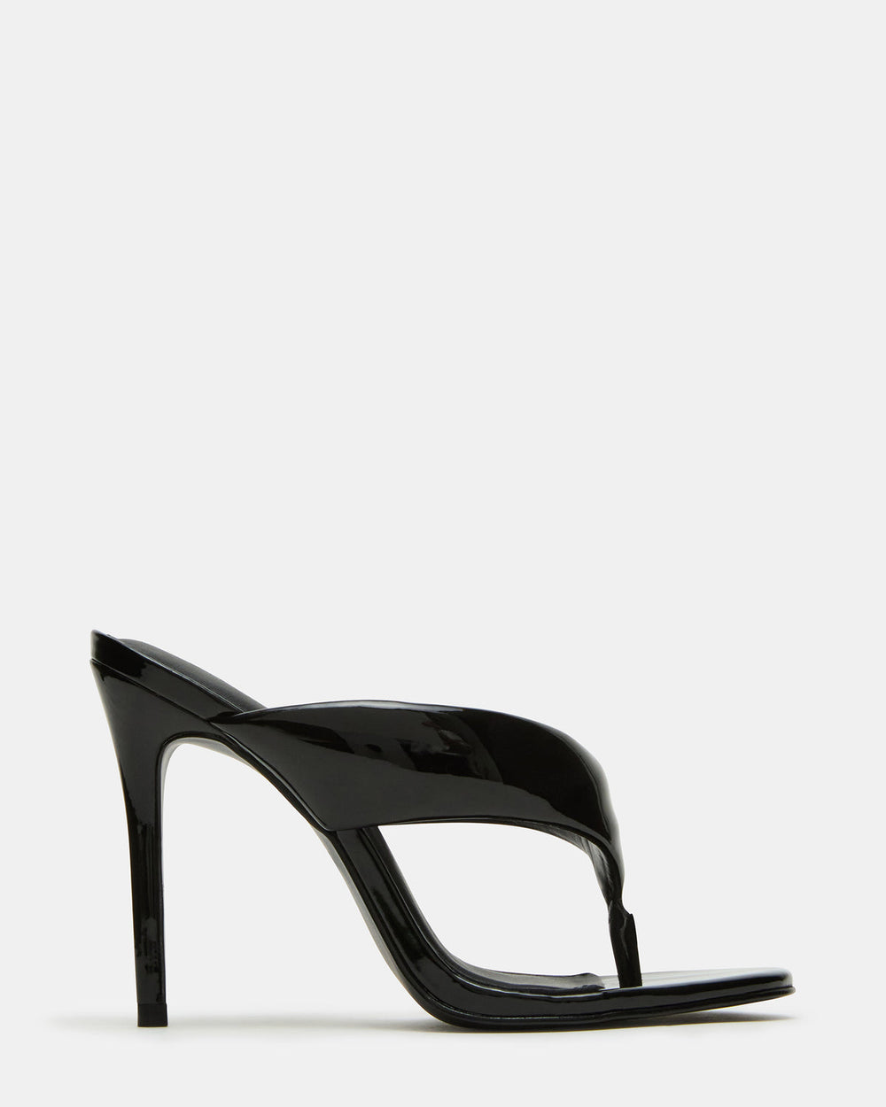 SABINE Black Patent Thong Mule Women's Heel