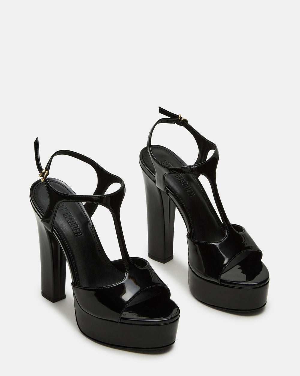 TAMI Black Patent Strappy Platform Women's Heel