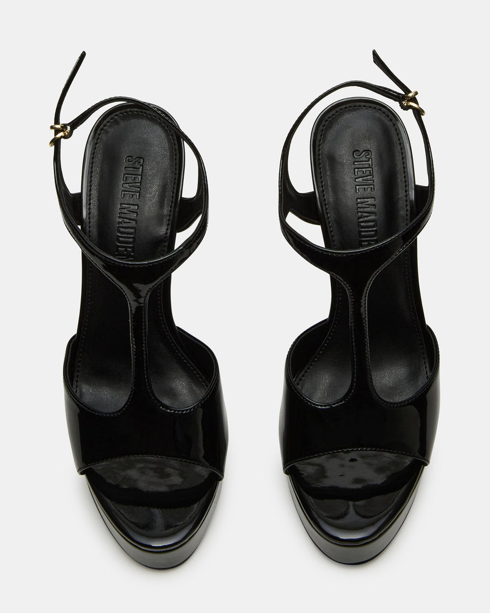 TAMI Black Patent Strappy Platform Women's Heel
