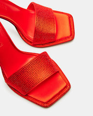 YARA Orange Women's Square-Toe Mule Heel