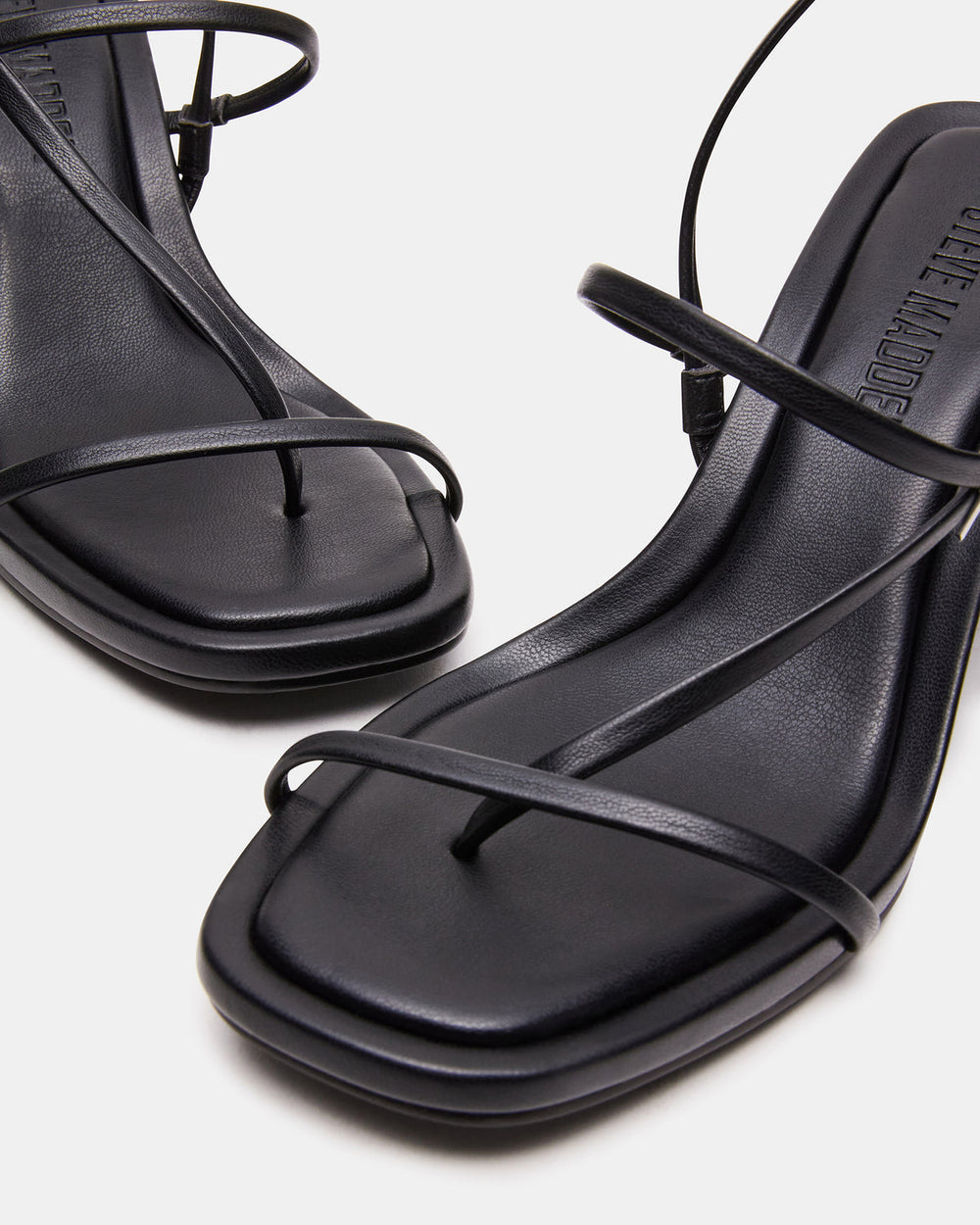 DIORA Black Women's Strappy Square-Toe Heel