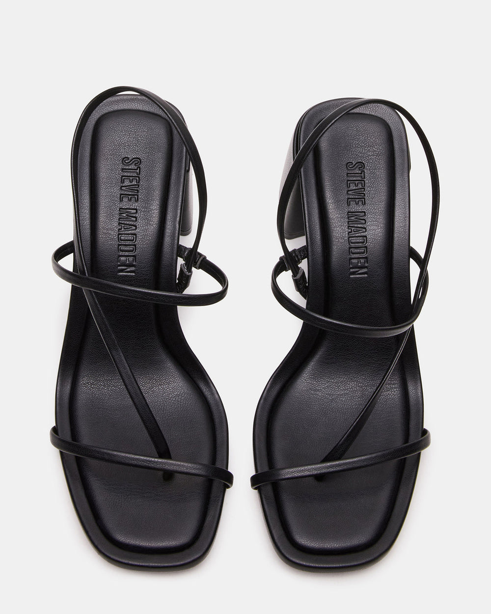 DIORA Black Women's Strappy Square-Toe Heel