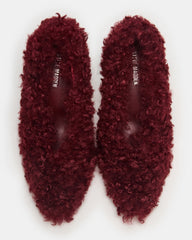 ACHILLES Red Pointed-Toe Faux Fur Stiletto Women's Heel