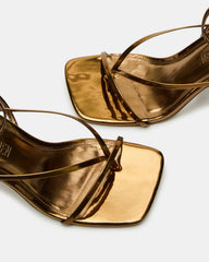 ANNIE Bronze Women's Strappy Square Toe Heel